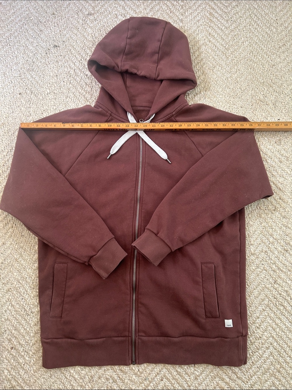Vuori Maroon Full-Zip Performance Hoodie Mens LARGE
